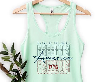 Freedom America Tank Top: Independence Day Style Women Racerback