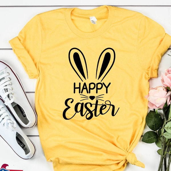 Happy Easter Bunny Shirt, Bunny Ears Shirt, Bunny Mustache Nose Tee, Bunny Ears Shirt, Happy Easter Outfit, Easter Matching Shirt, Bunny Tee