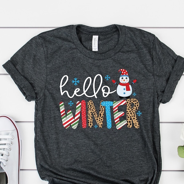 Hello Winter shirt, Finally Winter shirt, Winter Season Shirt, Christmas Shirt, Holiday Shirt, Christmas Gift, Family Winter Shirt