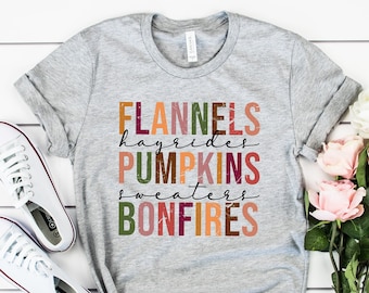 Cozy Fall Vibes Shirt: Pumpkins, Bonfires & Hayrides