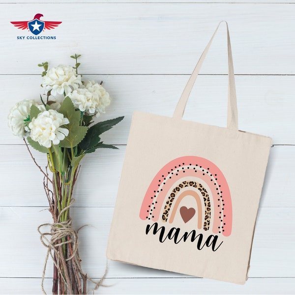 Mama Rainbow Tote Bag, Shopping Bag, Moederdag Cadeau, Cadeau voor mama, Mommy Bag, Mom Shopping Bag, Mom to be Gift, Mom Tote Bag, Mom Life