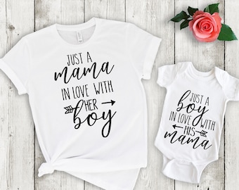 Chemise Mama Loves Boy : T-shirt assorti pour maman et fils
