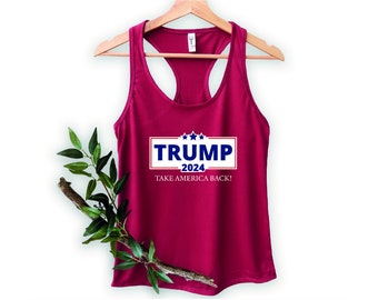 Trump 2024 Take America Back Tank Top, Republican Tank Top, Trump Lover Patriotic Outfit, Trump 2024 Tank Top, President Trump Support Shirt