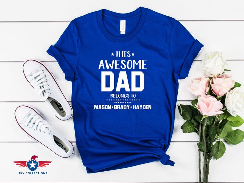 Dad Shirt: Personalized Fathers Day Tee (Custom Kids' Names) image 6