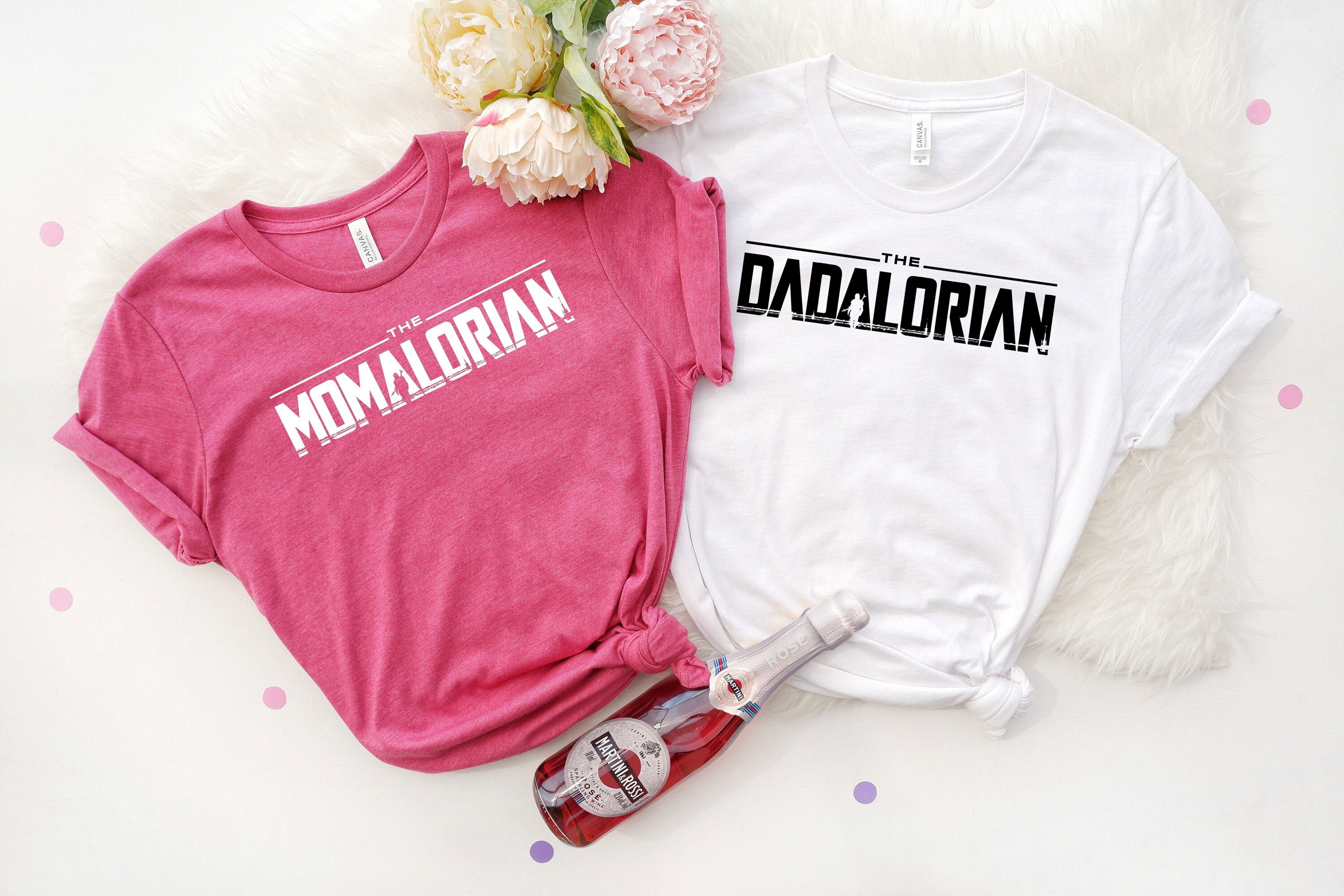 The Dadalorian The Momalorian Shirt Funny Matching Parent Tees Gift for Him or Her Sci-Fi Inspired Family T-Shirt Father's Day Humor