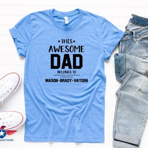 Dad Shirt: Personalized Fathers Day Tee (Custom Kids' Names) image 3