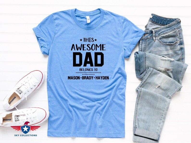 Dad Shirt: Personalized Fathers Day Tee (Custom Kids' Names) image 3