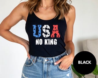 USA No King Tank Top: Anti-Trump Political Protest Shirt