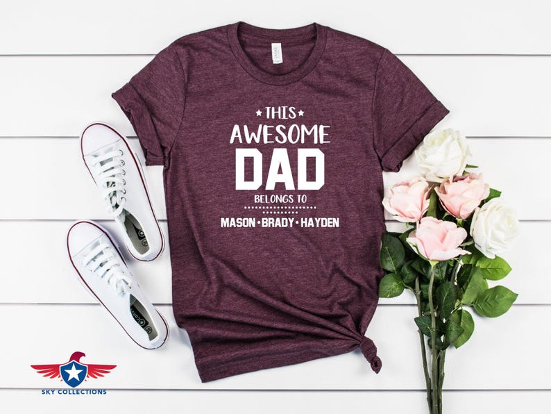 Dad Shirt: Personalized Fathers Day Tee (Custom Kids' Names) image 5