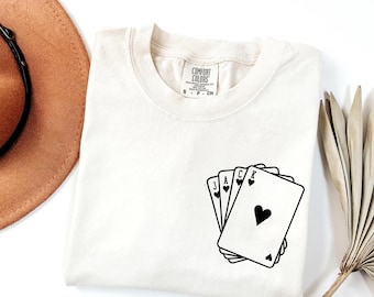 Comfort Colors® Custom Poker Card T-Shirt: Lucky Casino Game Night Sweatshirt