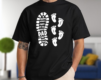 Custom Father's Day Footprint T-Shirt: Personalized Dad Gift