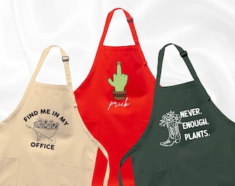 Funny Plant Lover Gardening Apron - Customizable, Adjustable Fit
