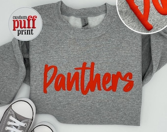 Custom School Mascot Sweatshirt - Embossed Puff Print Design