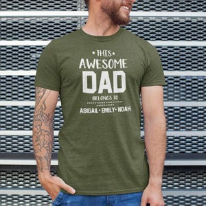 Dad Shirt: Personalized Fathers Day Tee (Custom Kids' Names) image 2