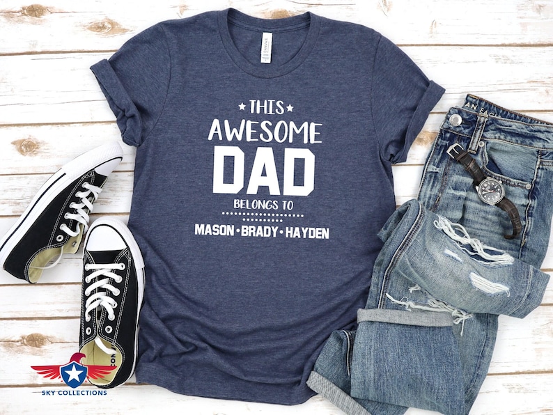 Dad Shirt: Personalized Fathers Day Tee (Custom Kids' Names) image 1