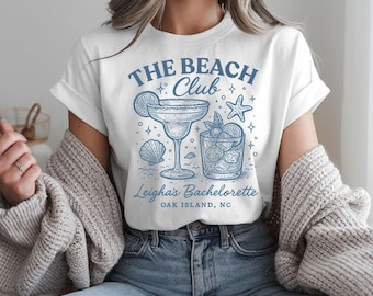Personalized Beach Club Bachelorette Party Shirt: Coastal Bride Squad Tee