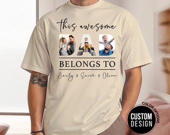 Custom Photo Dad T-Shirt, Personalized Father's Day Gift