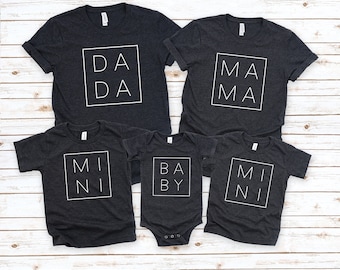 Mama Dada Mini Baby Family Shirts Baby Suits Matching Shirts Mom Dad Kid Baby Shirts Family Gift Family Vacation Shirts
