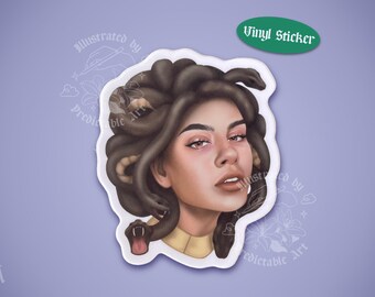 Medusa 3" Illustrated Matte Vinyl Sticker | Greek Mythology Illustration