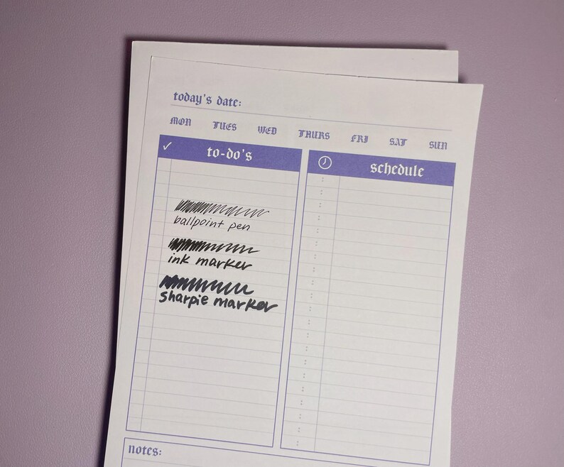 Lilac Daily Planner 5.5x8.5" | 100 Sheet Notepad | Purple Minimal Undated Desk Organizer image 5
