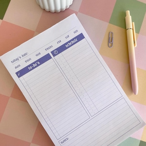 Lilac Daily Planner 5.5x8.5" | 100 Sheet Notepad | Purple Minimal Undated Desk Organizer image 2