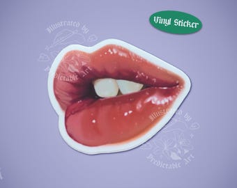 Cherry Lipstick | 3" Illustrated Matte Vinyl Sticker