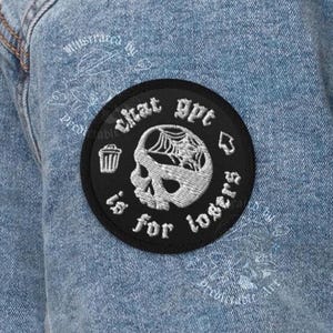 Czat GPT jest dla przegranych | Naszywka z haftowanym kółkiem