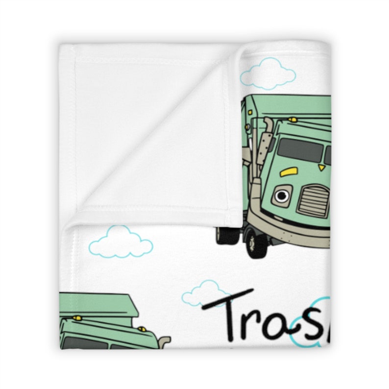Trash Truck Throw Blanket, Personalized Trash Truck Blanket, Trash