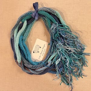 Infinity Loop Cotton Scarf Hand Knit