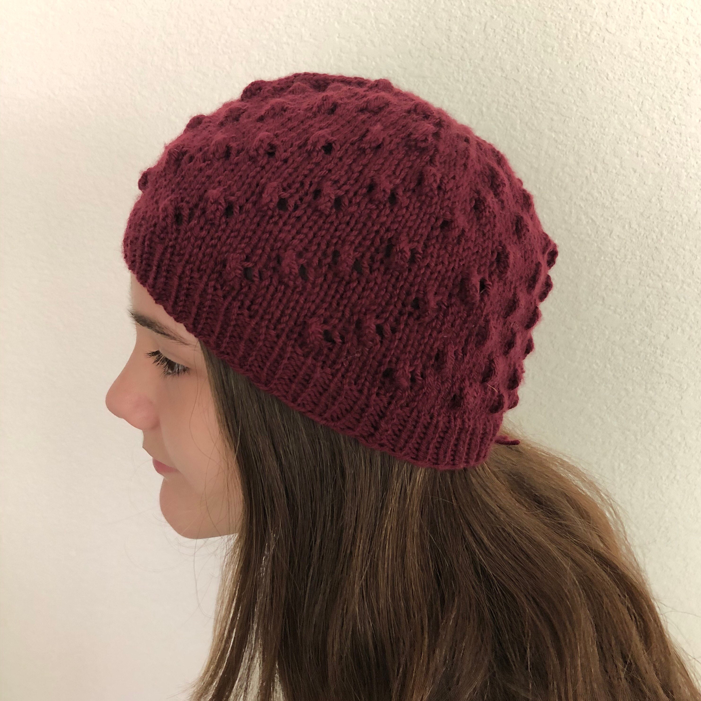 Hand Knit Beanie in Merino Wool Washable Etsy