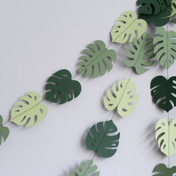 Jungle Paper Circle Garland Safari Wild One 1st First Birthday or Baby Shower Greenery Leaf Decorations Girl Boy