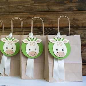 Giraffe Gift Bags Jungle Animal Favor Bags Gender Neutral Safari Baby ...