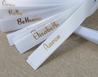 Personalized Wedding Gift Ribbon Satin and Gold