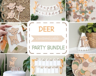 Deer 1st Birthday Bundle Woodland Party Decor