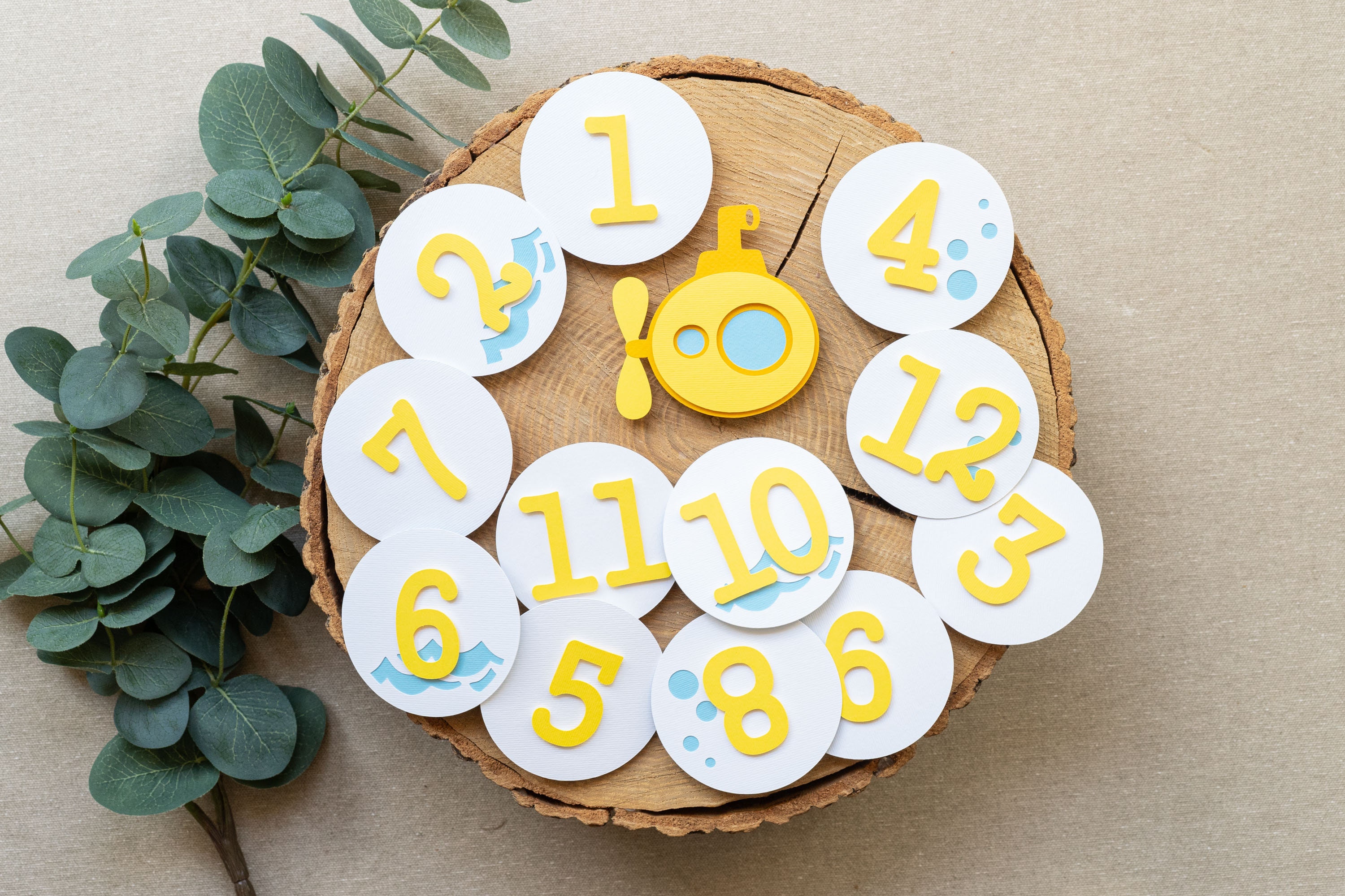 Under the Sea Birthday Photo Banner for 12 Monthly Pictures Yellow ...