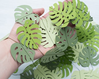 Monstera Blatt Girlande Greenery Hintergrund Tropisch Party Dekor Safari Wild One Dekorationen Dschungel Babyparty und Geburtstagsdekorationen