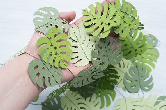 Monstera Leaf Garland Greenery Backdrop Tropical Party Decor Safari Wild  One Decorations Jungle Baby Shower and Birthday Decorations - Etsy