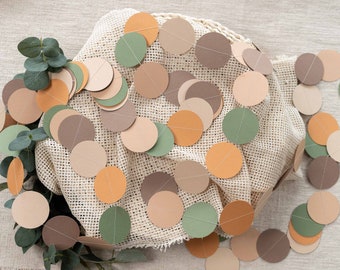 Circle Paper Garland Woodland Backdrop for Wild One Creatures Birthday Party or Baby Shower