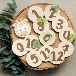 Safari Birthday Photo Banner with Giraffe Wild Zoo Jungle Animal Theme First Party Decor