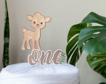 Oh Deer Cake Topper Cute Woodland 1st Birthday Forest Animals Party Decor