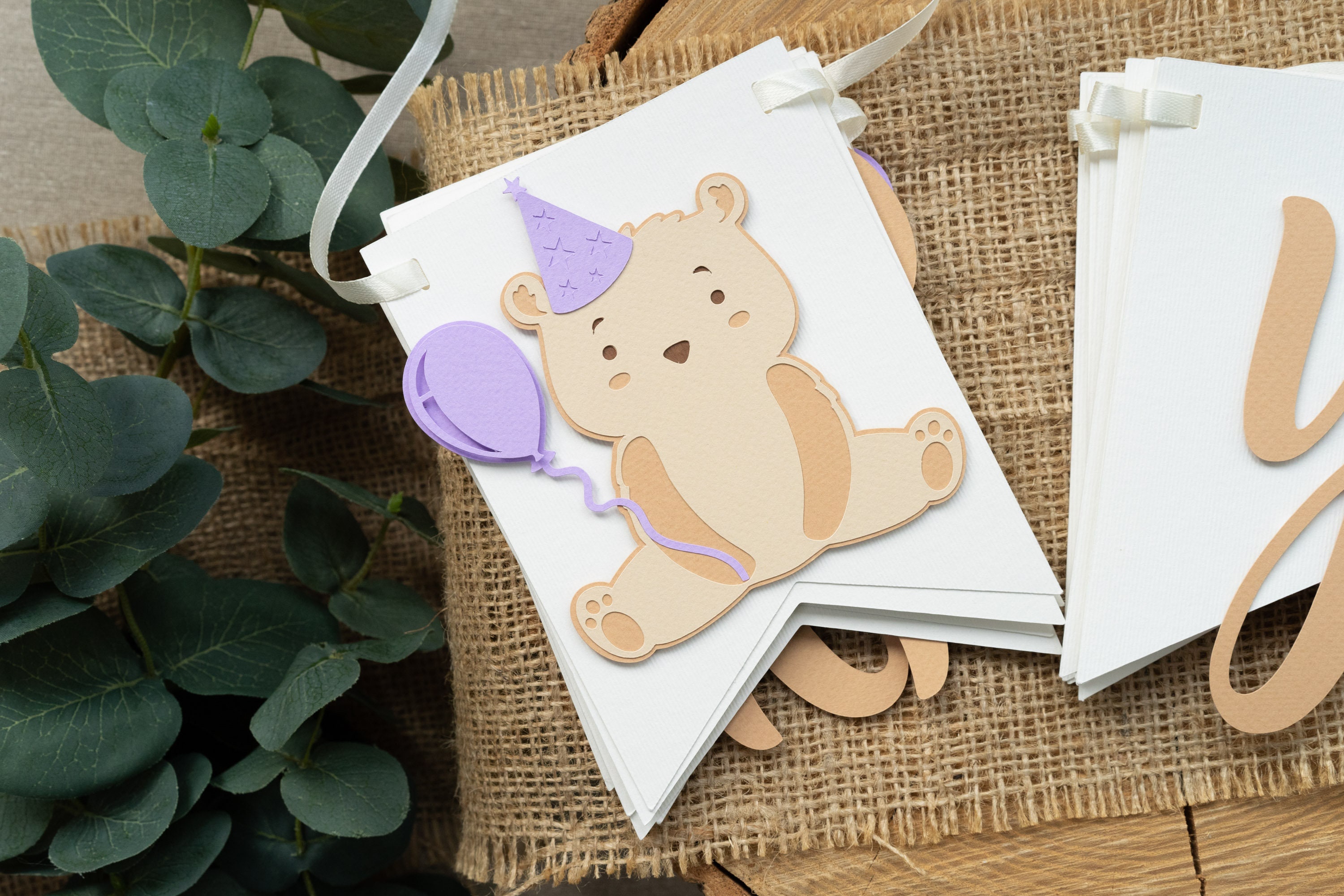 Teddy Bear Birthday Party Banner for 1st First Baby Girl Anniversary ...