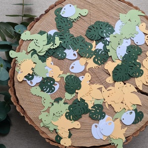 Dinosaur Confetti Dino Party Decorations Earth Tones Baby Shower or First Birthday Decor Cake Table Cutouts