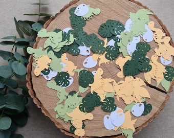 Dinosaur Confetti Dino Party Decorations Earth Tones Baby Shower or First Birthday Decor Cake Table Cutouts