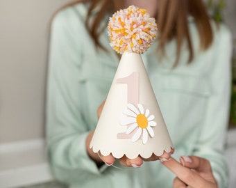 One Party Hat Daisy 1st Birthday Boho Cake Smash Decor