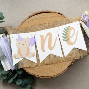Teddy Bear Birthday Decorations Baby Girl 1st First Party Bundle Violet ...