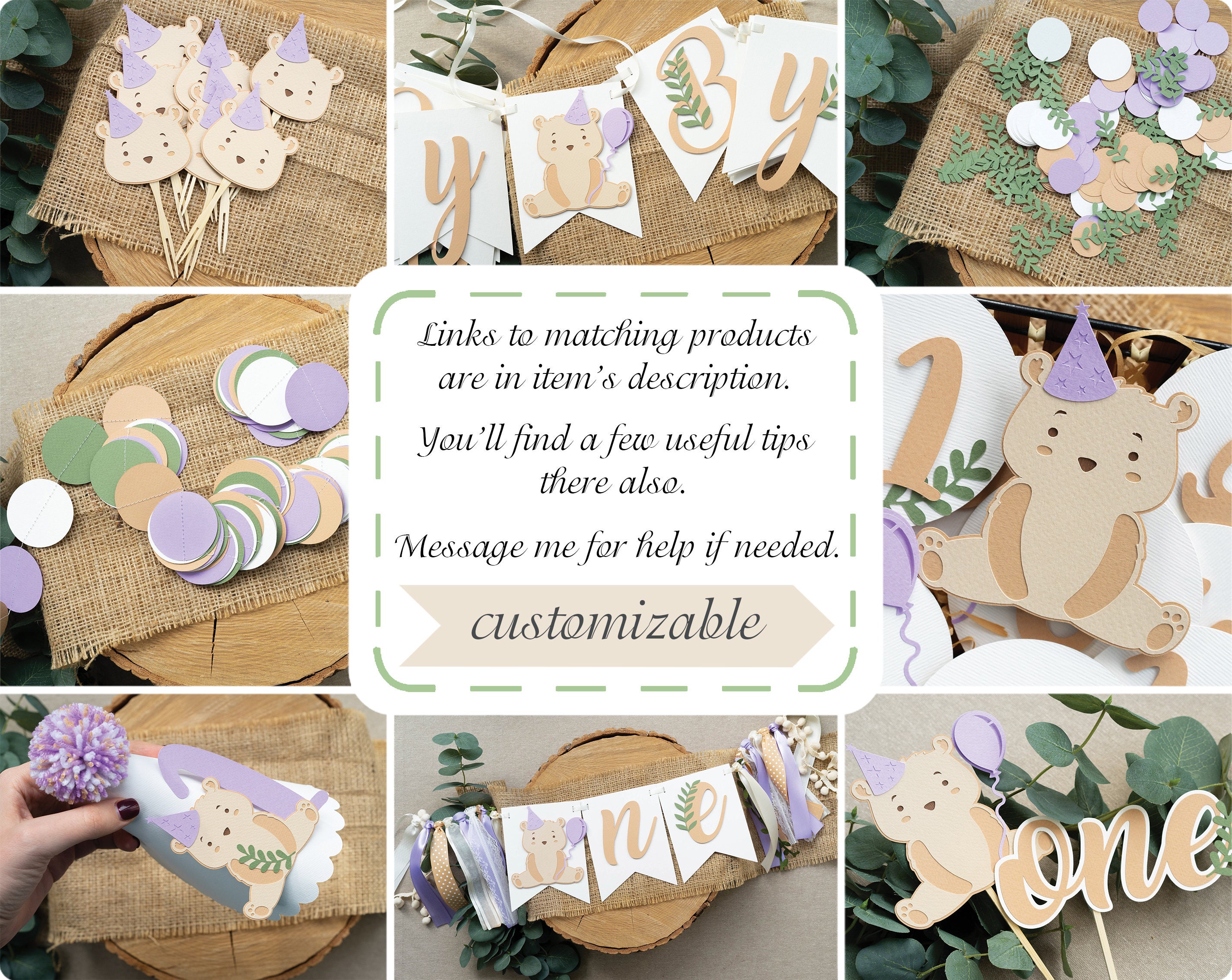 Teddy Bear Birthday Party Banner for 1st First Baby Girl Anniversary ...