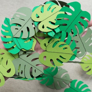 Monstera Leaf Garland Safari Paper Bunting Tropical Baby Shower Decor