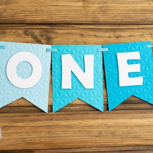 First Birthday Boy High Chair Banner Party Decorations, Blue Ombre 1st Birthday Decorations Boy