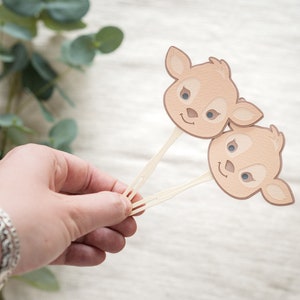 Deer Cupcake Toppers for One Deerful 1st Birthday Party or Woodland Baby Shower Cute Little Picks