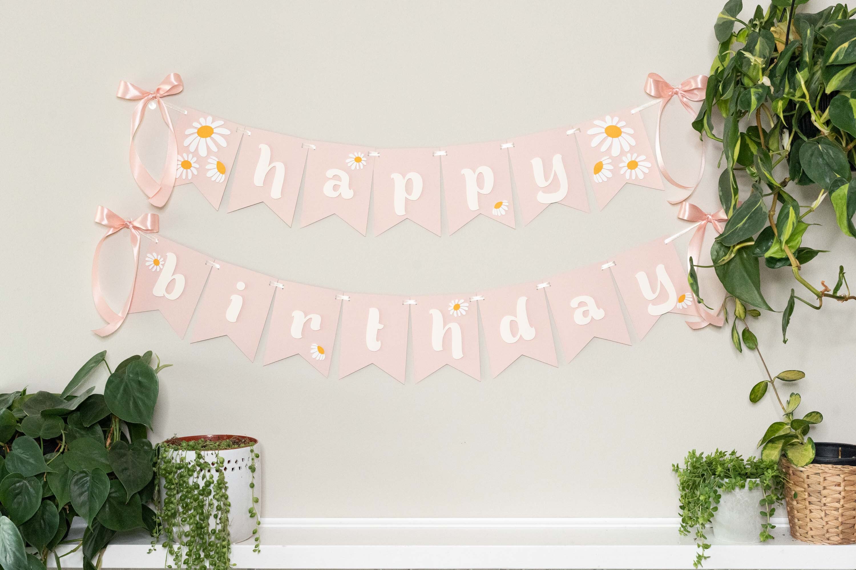 Daisy One Banner High Chair Sign 1st Birthday Garland Cute Groovy ...